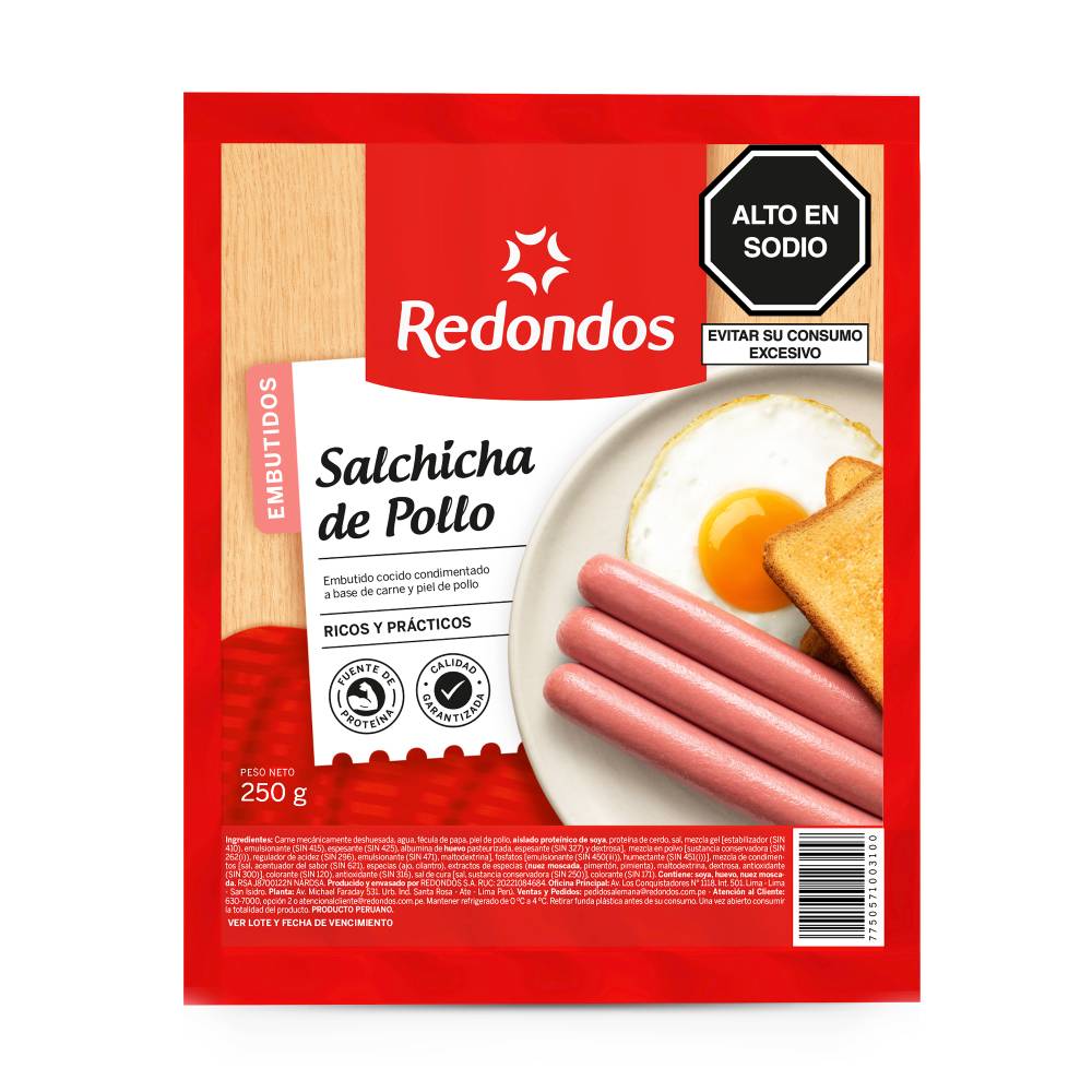 Salchicha de Pollo Redondos 250g