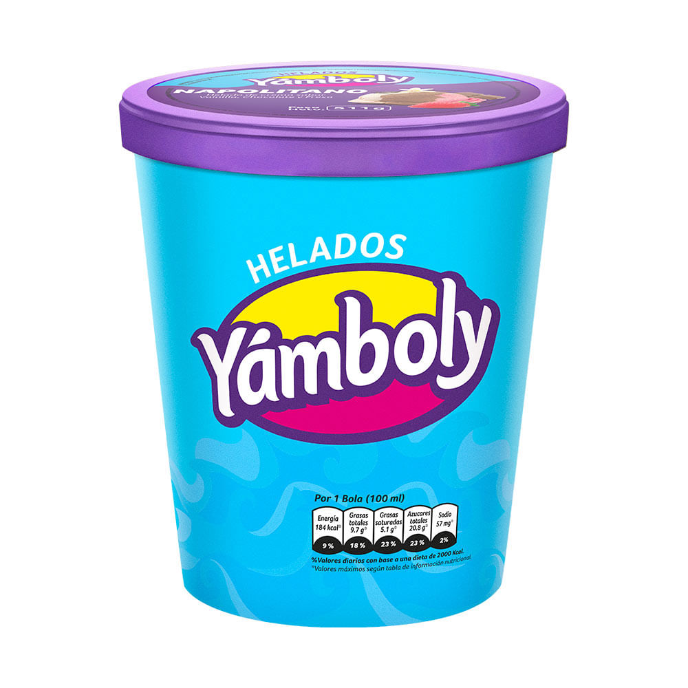 Helado Yamboly Fresa Chocolate Vainilla 930ml
