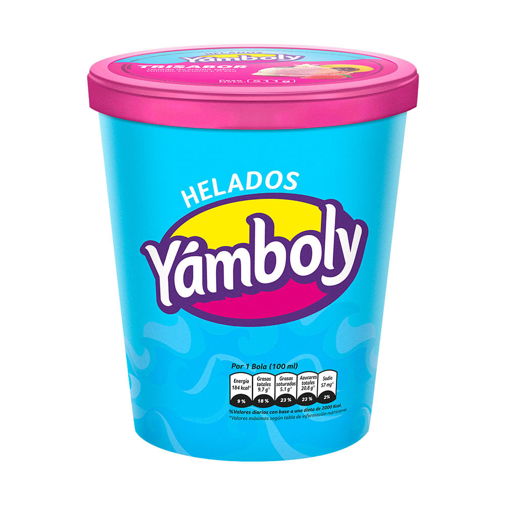 Helado Yamboly Fresa Lúcuma Vainilla 930ml
