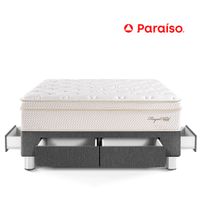 Cama Royal Cloud con Cajones King Gris