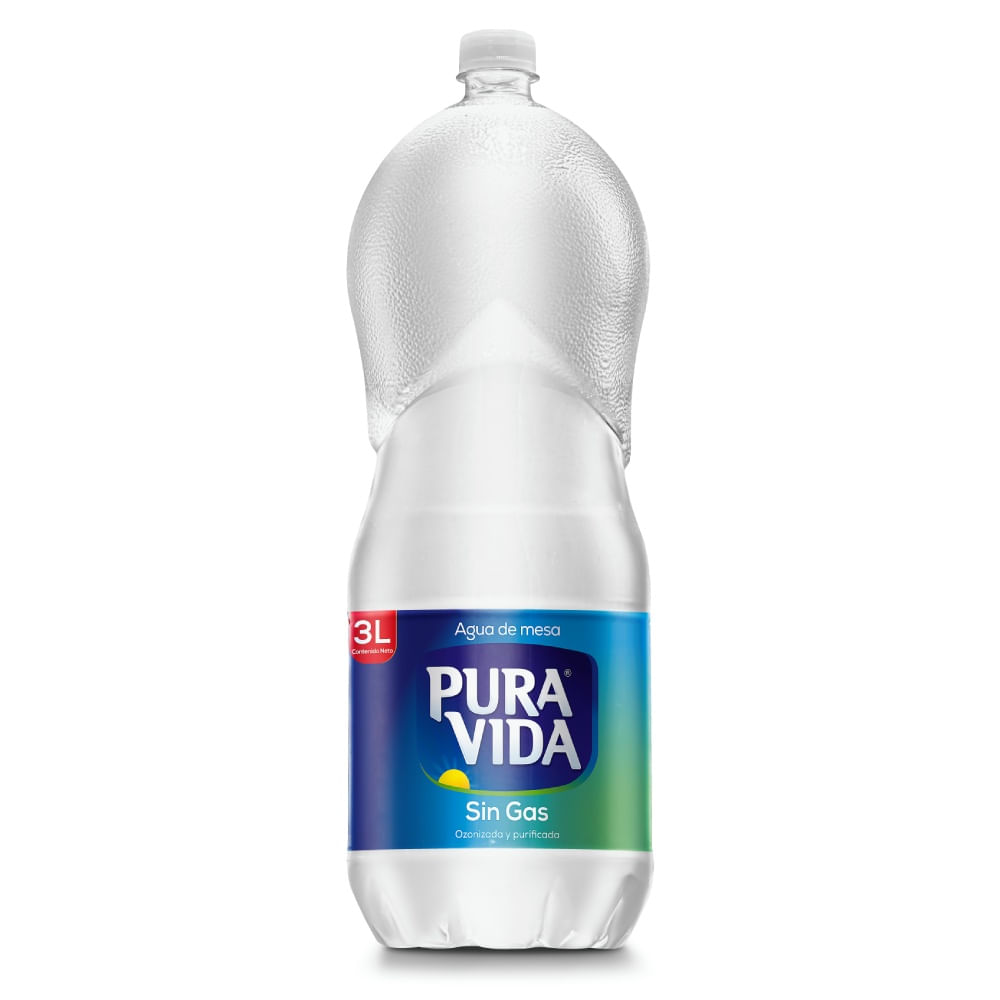 Agua de Mesa Sin Gas Pura Vida Botella 3 Lt