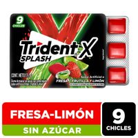 Chicle Sin Azúcar Trident X Splash Fresa - Limón 9un