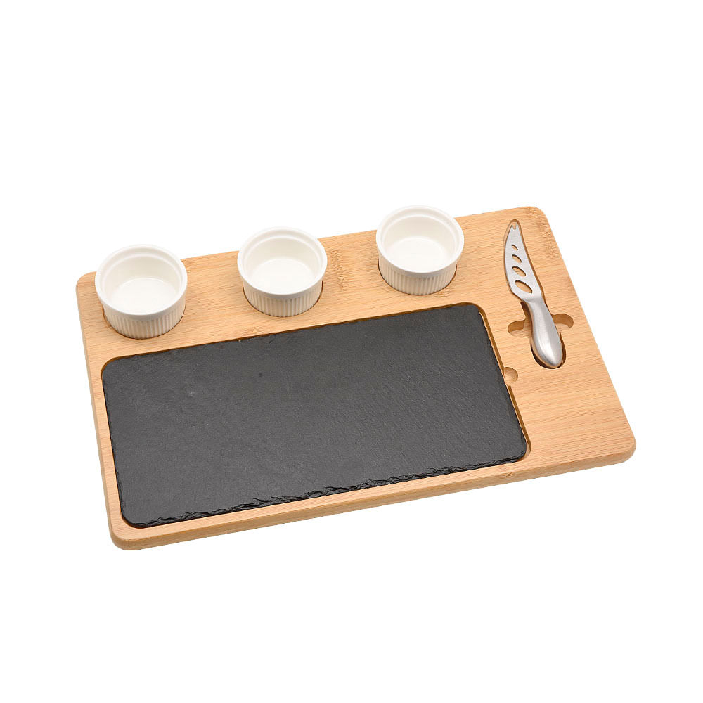 Tabla Krea + Piedra con 3 Pocillos + Utensilio