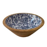 Bowl Krea Madera Diseño Azul