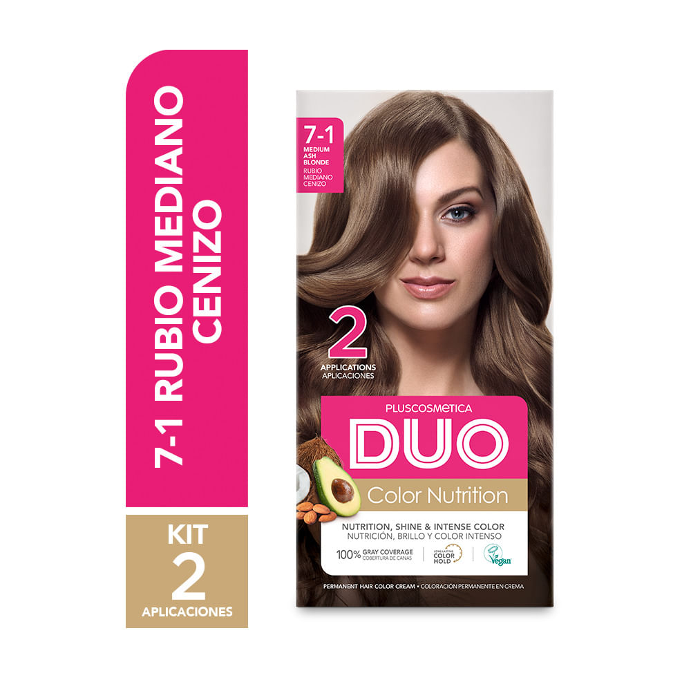 Tinte para Cabello Duo Color Nutrition 7-1 Rubio Mediano Cenizo