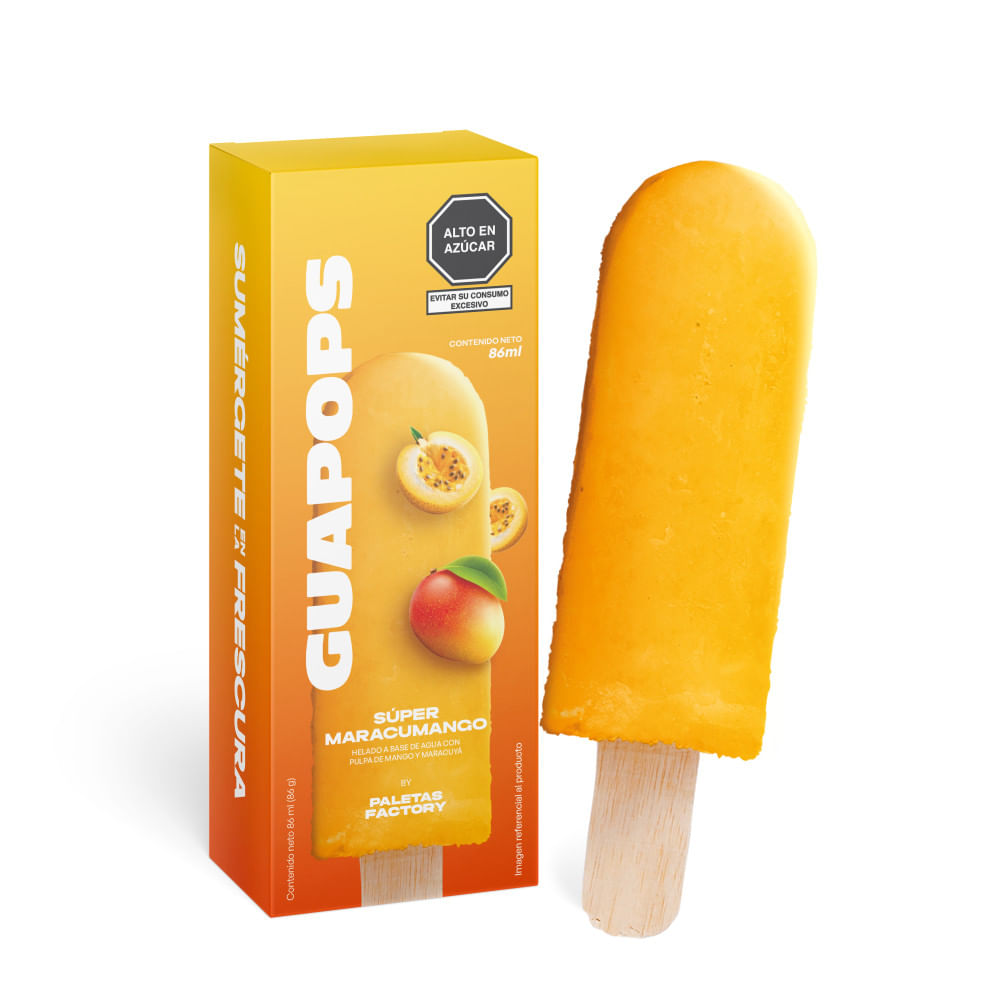 Paleta de Helado Guapops Maracumango 86ml