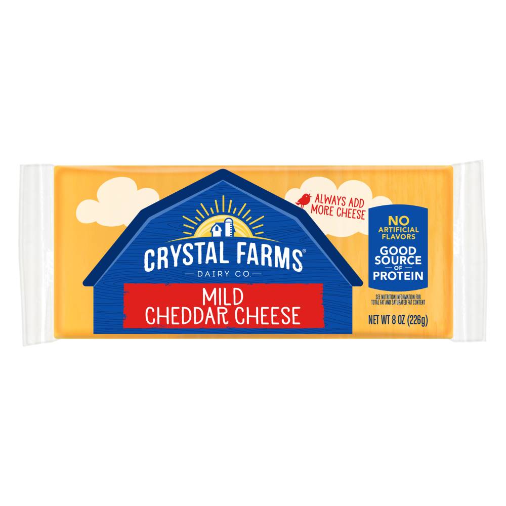 Queso Maduro Cheddar Crystal Farms Barra 226 gr