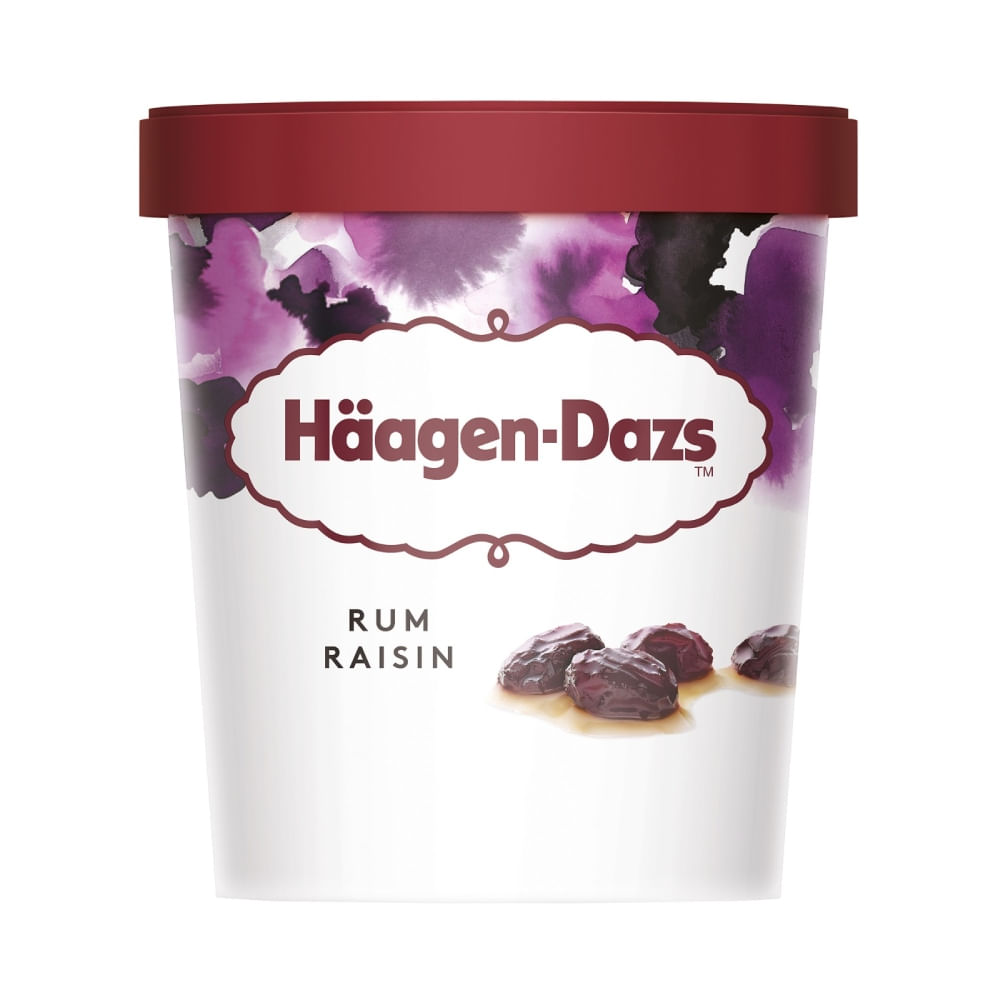 Helado Haagen Dazs Ron con Pasas Pote 473 ml