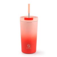 Mug Hydrum Travel Moda Bombilla Coral 530ml Acero