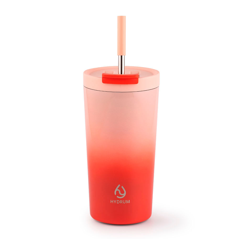 Mug Hydrum Travel Moda Bombilla Coral 530ml Acero