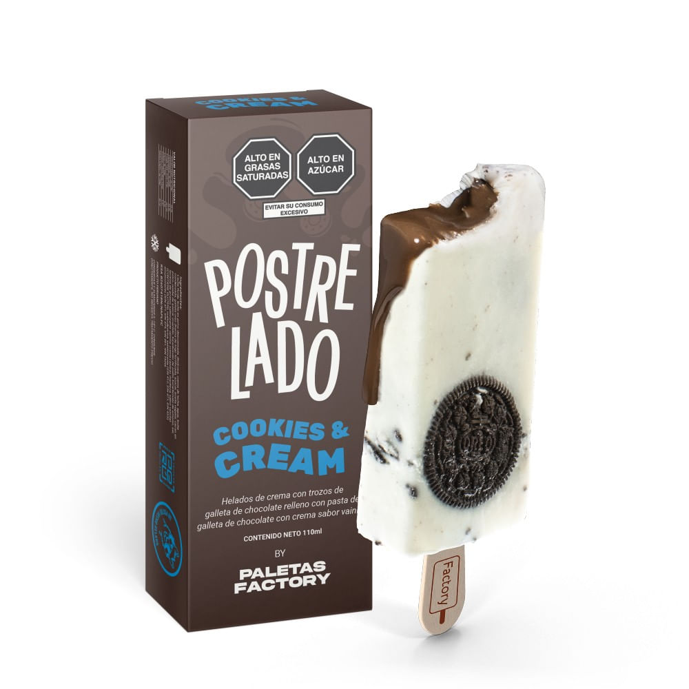 Paleta de Helado Postrelado Cookies & Cream 130g
