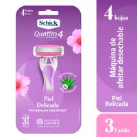 Schick Quattro Piel Delicada 3un