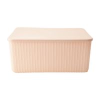 Caja Krea Plástico Textura Líneas 12L Rosada