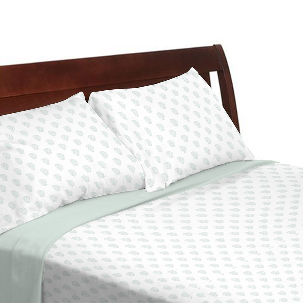 Juego de Sábanas Krea Estampado Folk 132H Polialgodón Queen Plaza