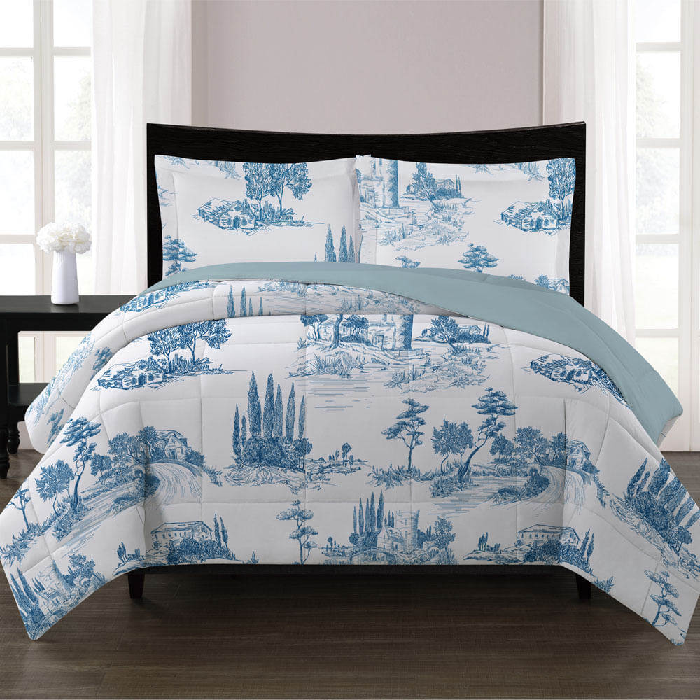 Plumón Krea Estampada 200gsm 1.5 Plaza Microfibra Olivia