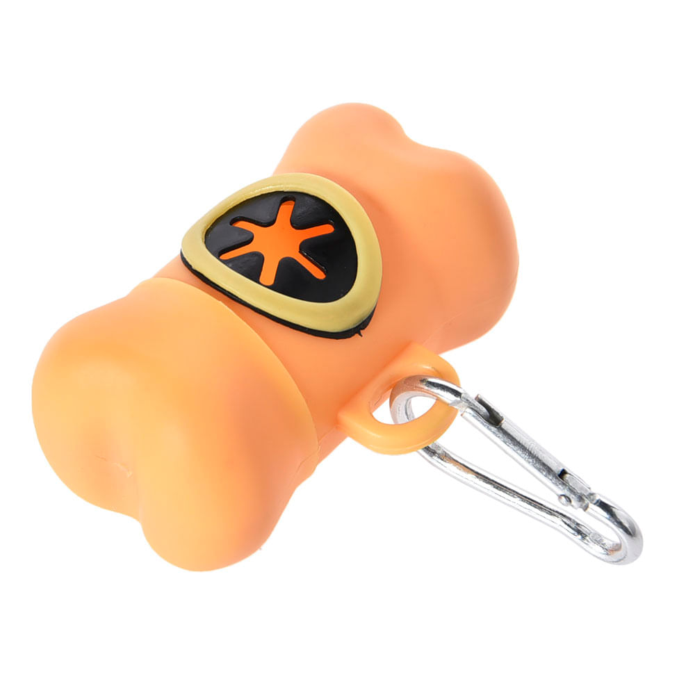 Dispensador Pet's Fun + Bolsas Sanitarias Naranjo