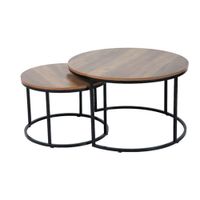 Set 2 Mesas Centro M+Design Frey 75x45cm | 55x38cm Negro Natural