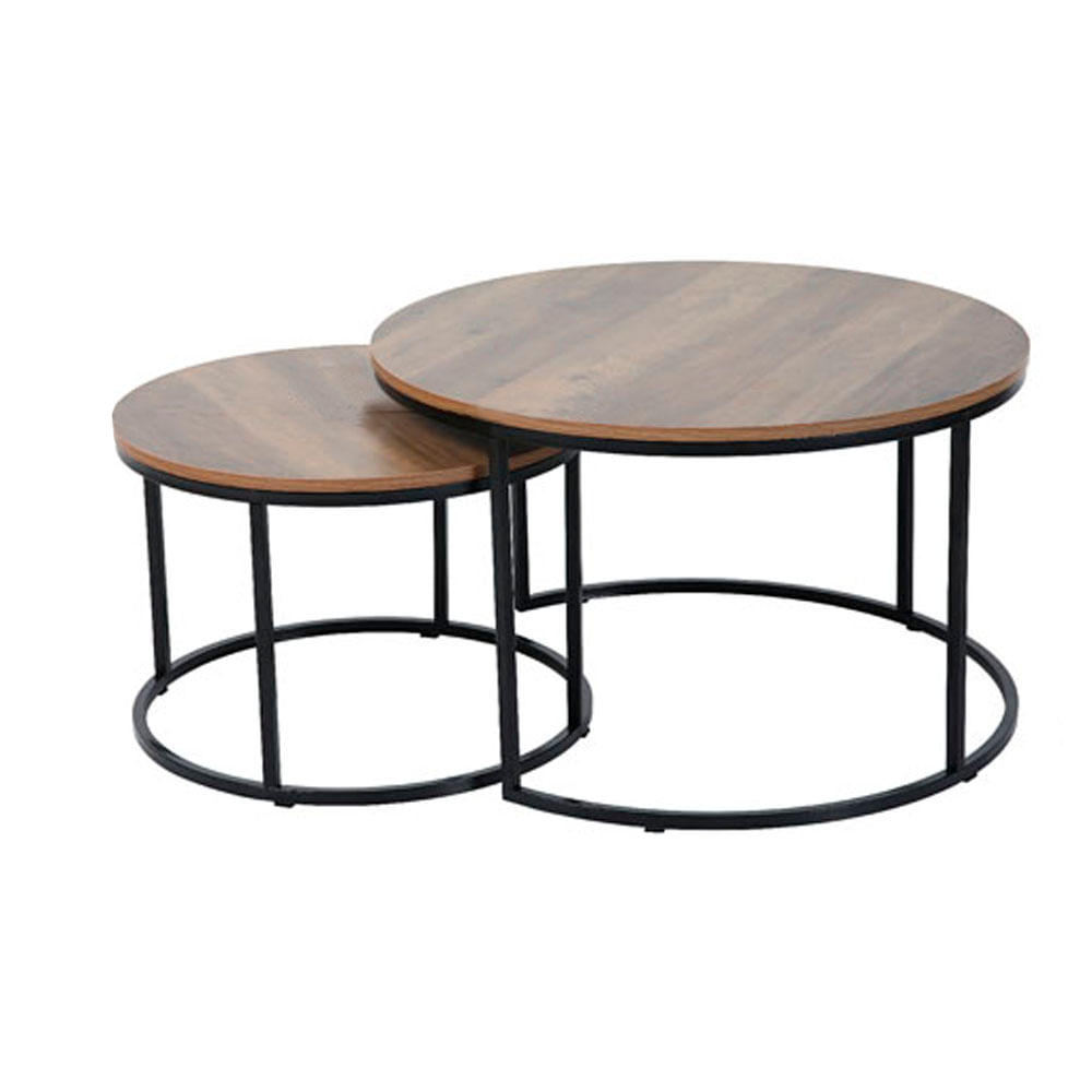 Set 2 Mesas Centro M+Design Frey 75x45cm | 55x38cm Negro Natural