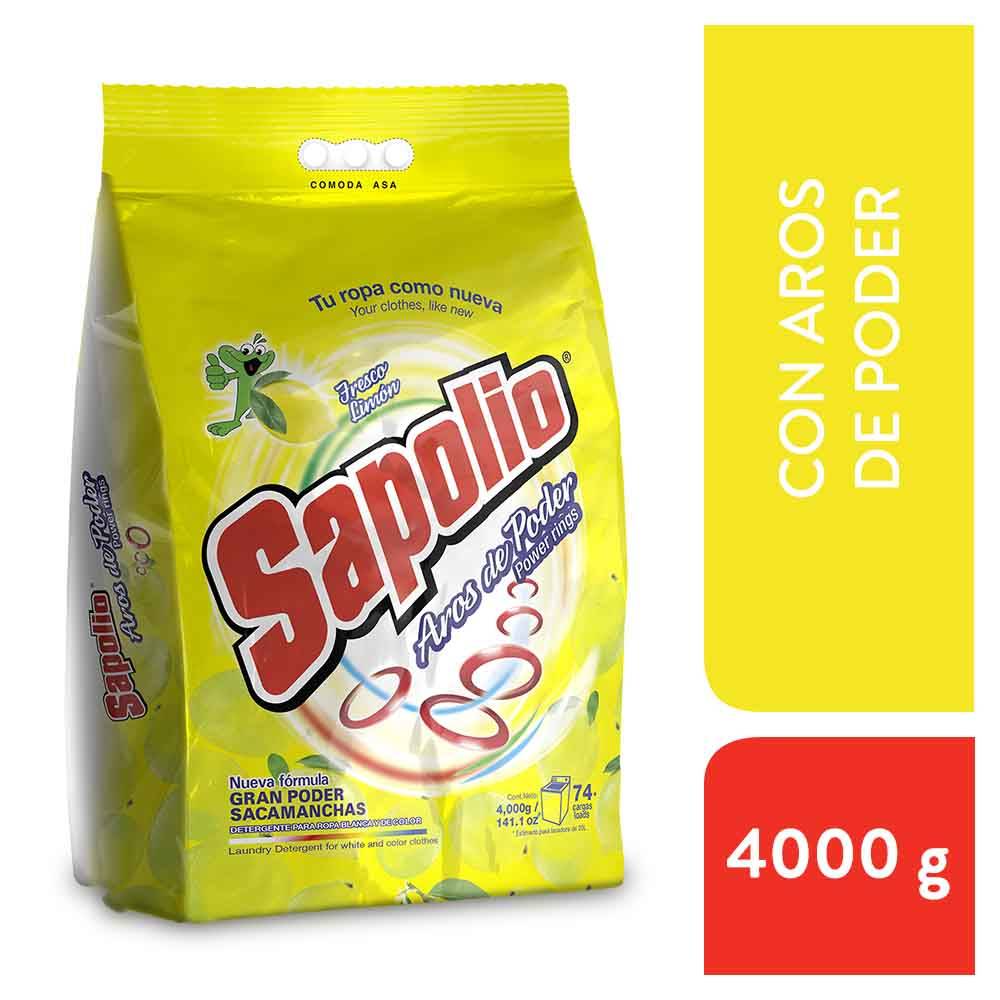 Detergente en Polvo Sapolio Aros de Poder Fresco Limón 4kg