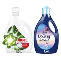 Detergente Lq Ariel Doble Poder 3.7L + Suavizante Downy Amanecer 2.6L