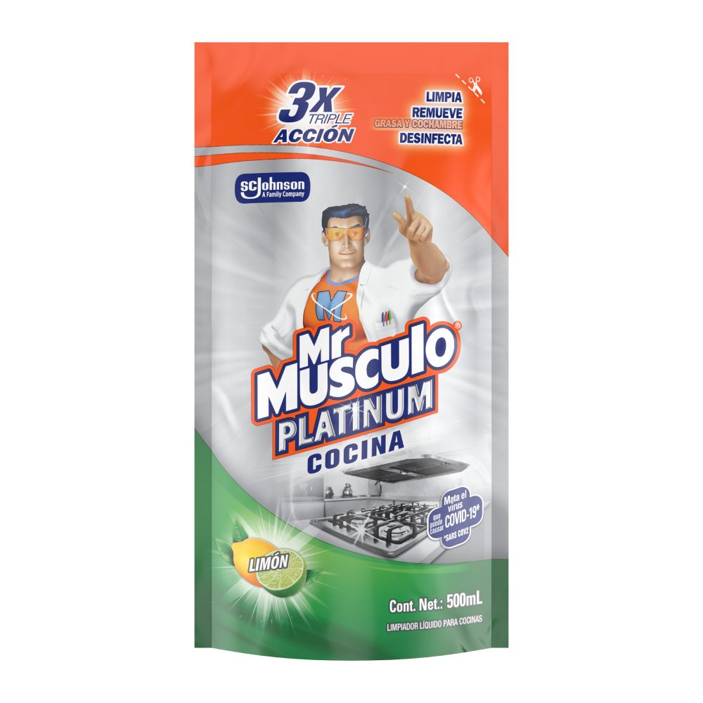 Limpiador de Cocina Mr Musculo Platinium Limón 500ml