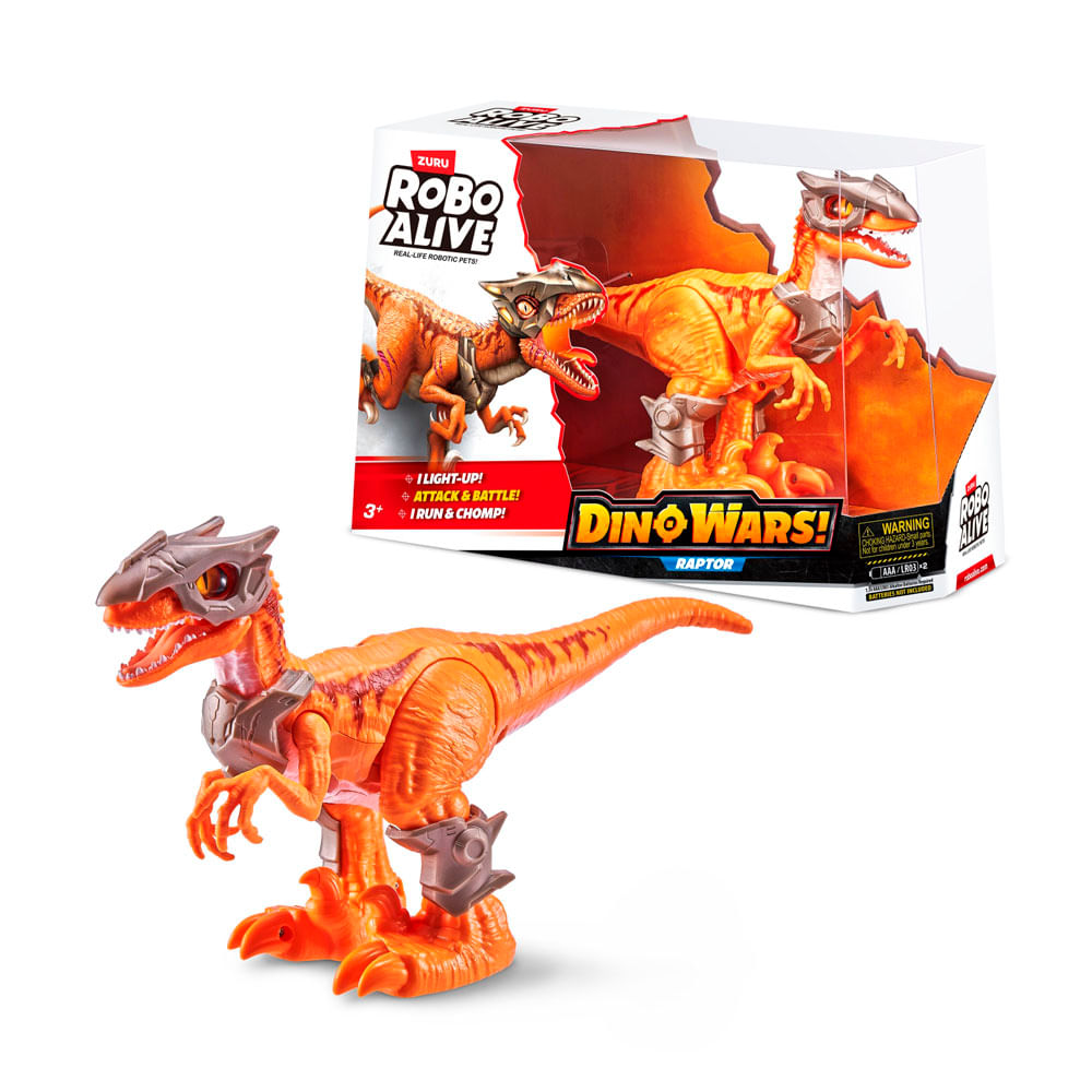 Dinosaurio Raptor Luz y Sonido Robo Alive