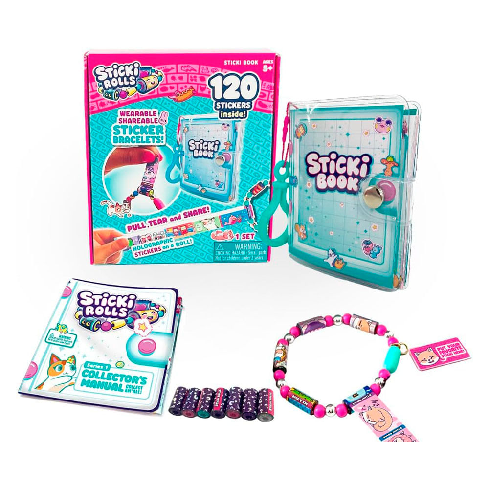 Set Brazalete con Stickers + Sticki Book Sticki Rolls