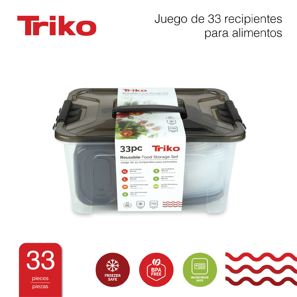 Set Mediano de 33 Contenedores Triko de Plástico