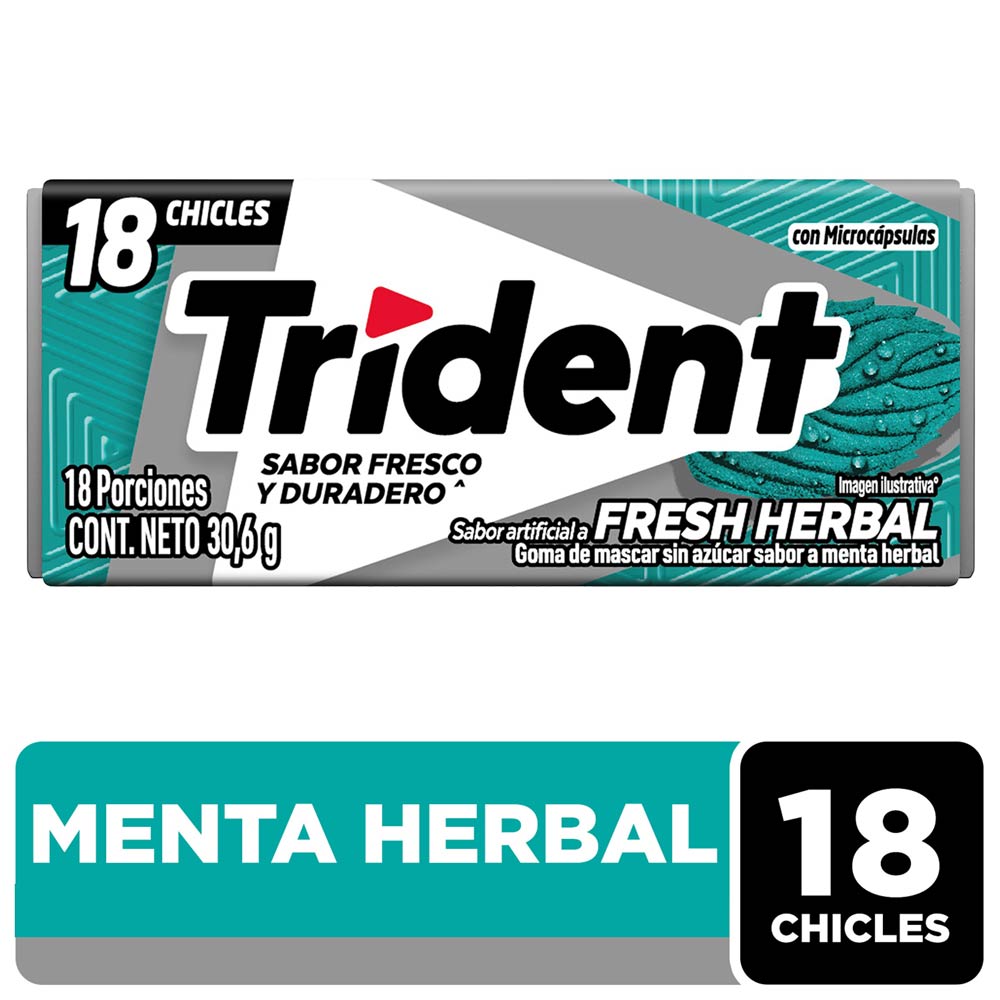 Chicles Sin Azúcar Trident Evup Fresh Herbal 18un