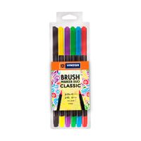 Marcador Vinifan Brush Marker Duo Clasico x6