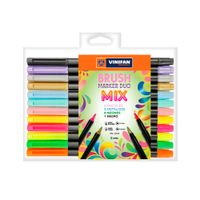 Marcador Vinifan Brush Marker Duo Mix x 12