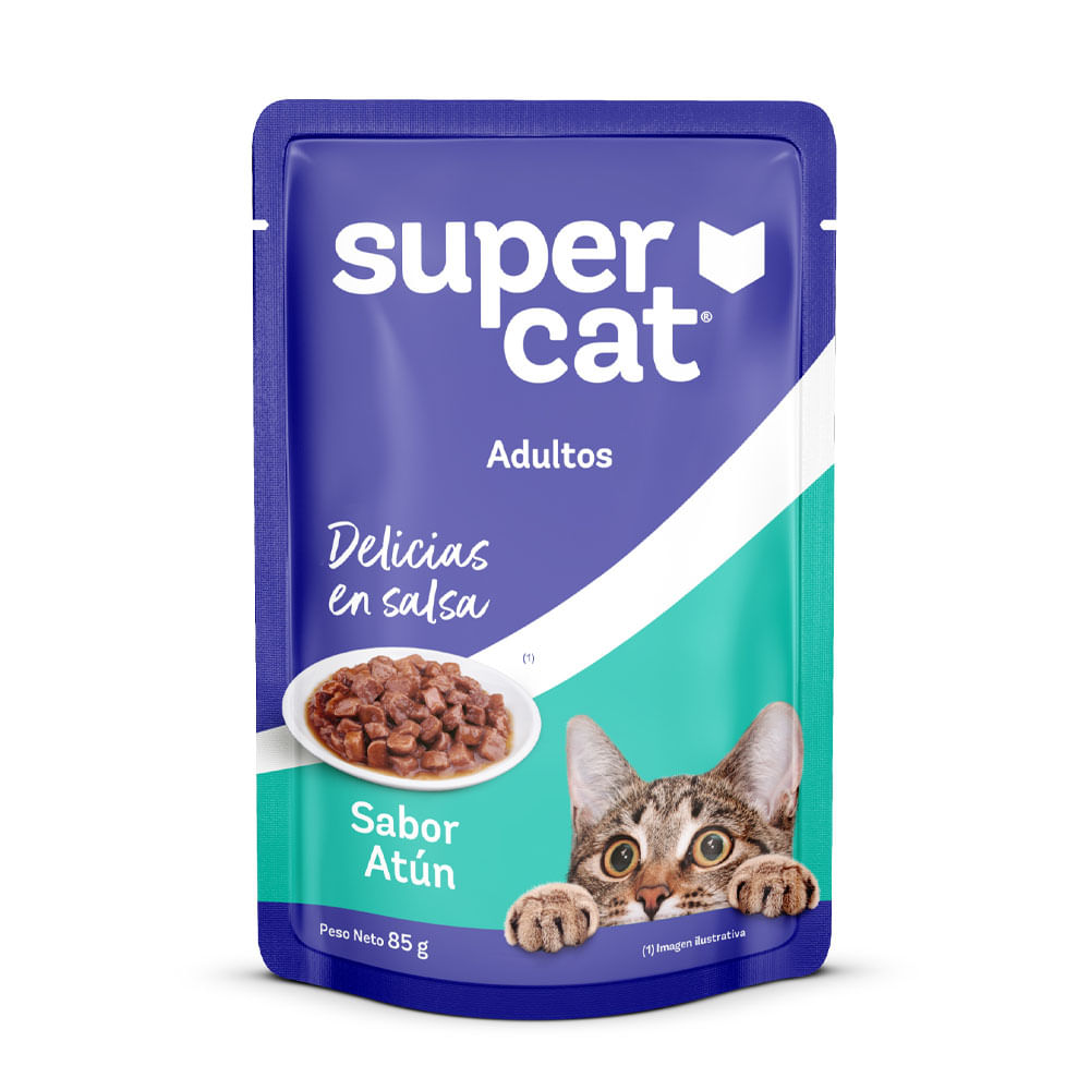 Comida para gatos SUPER CAT Adulto Delicias Atún Pouch 85g