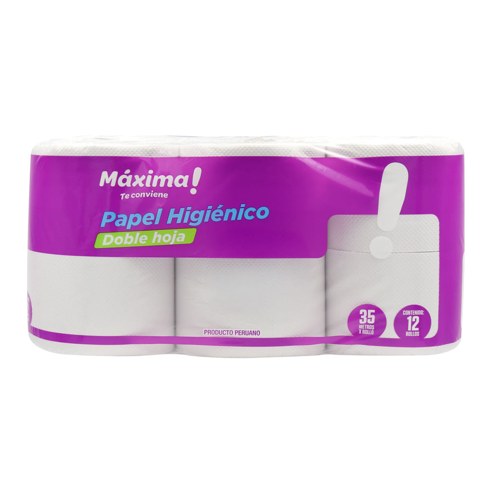 Papel Higiénico Doble Hoja Máxima 12un