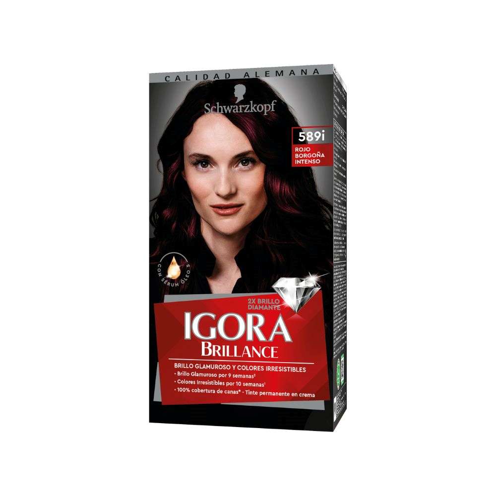 Tinte para Cabello Igora Brillance 589i Rojo Borgoña Intenso