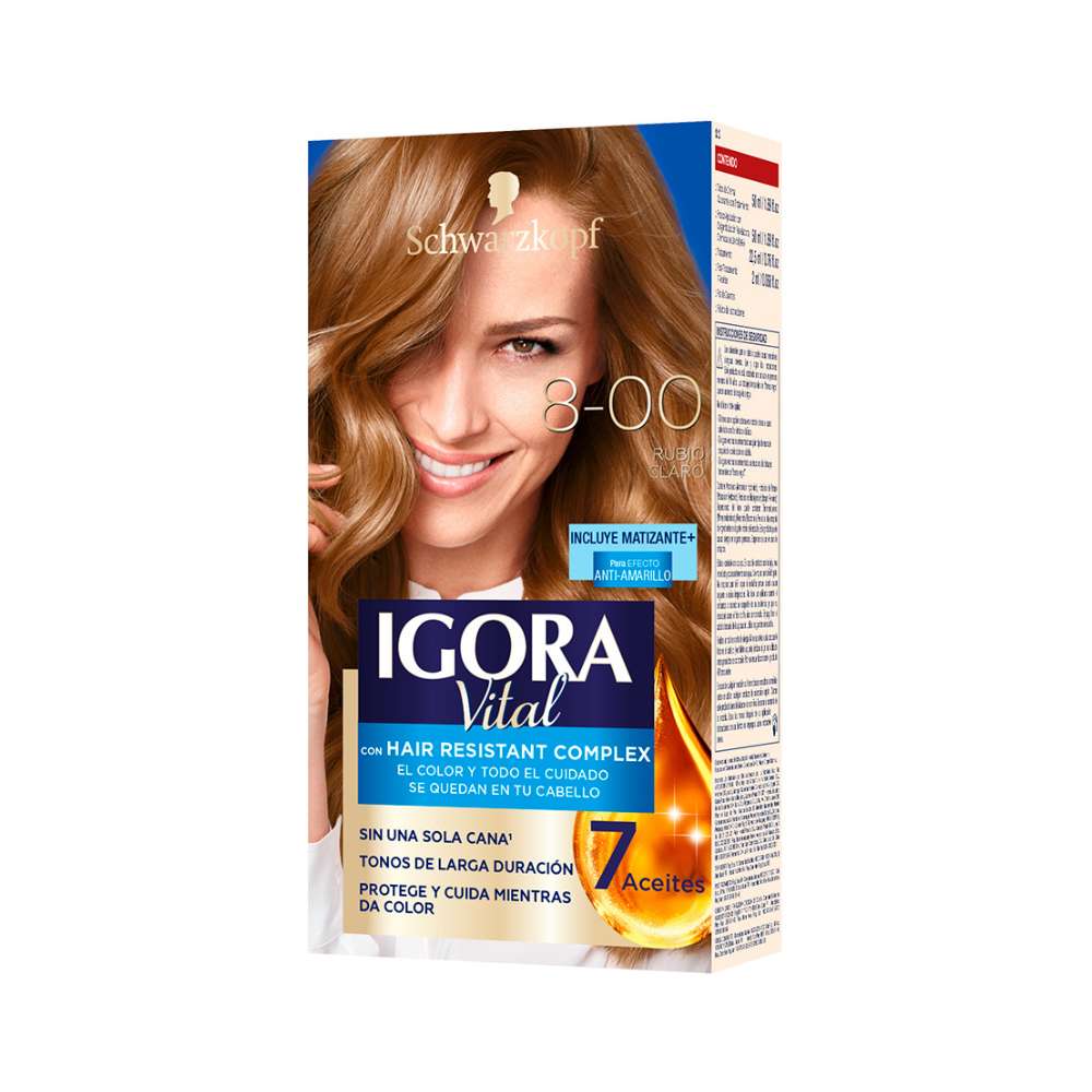 Tinte para Cabello Igora Vital 8-00 Rubio Claro