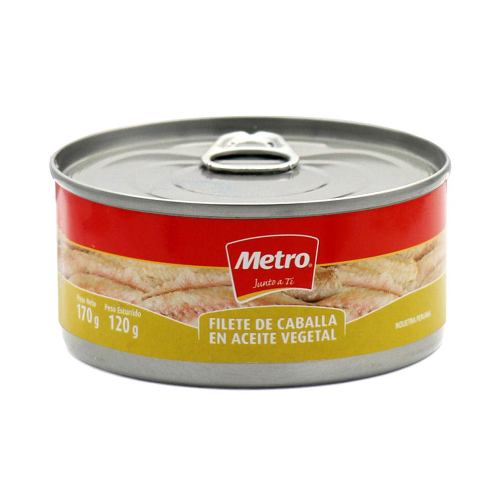 Filete de Caballa en Aceite Vegetal Metro 170g
