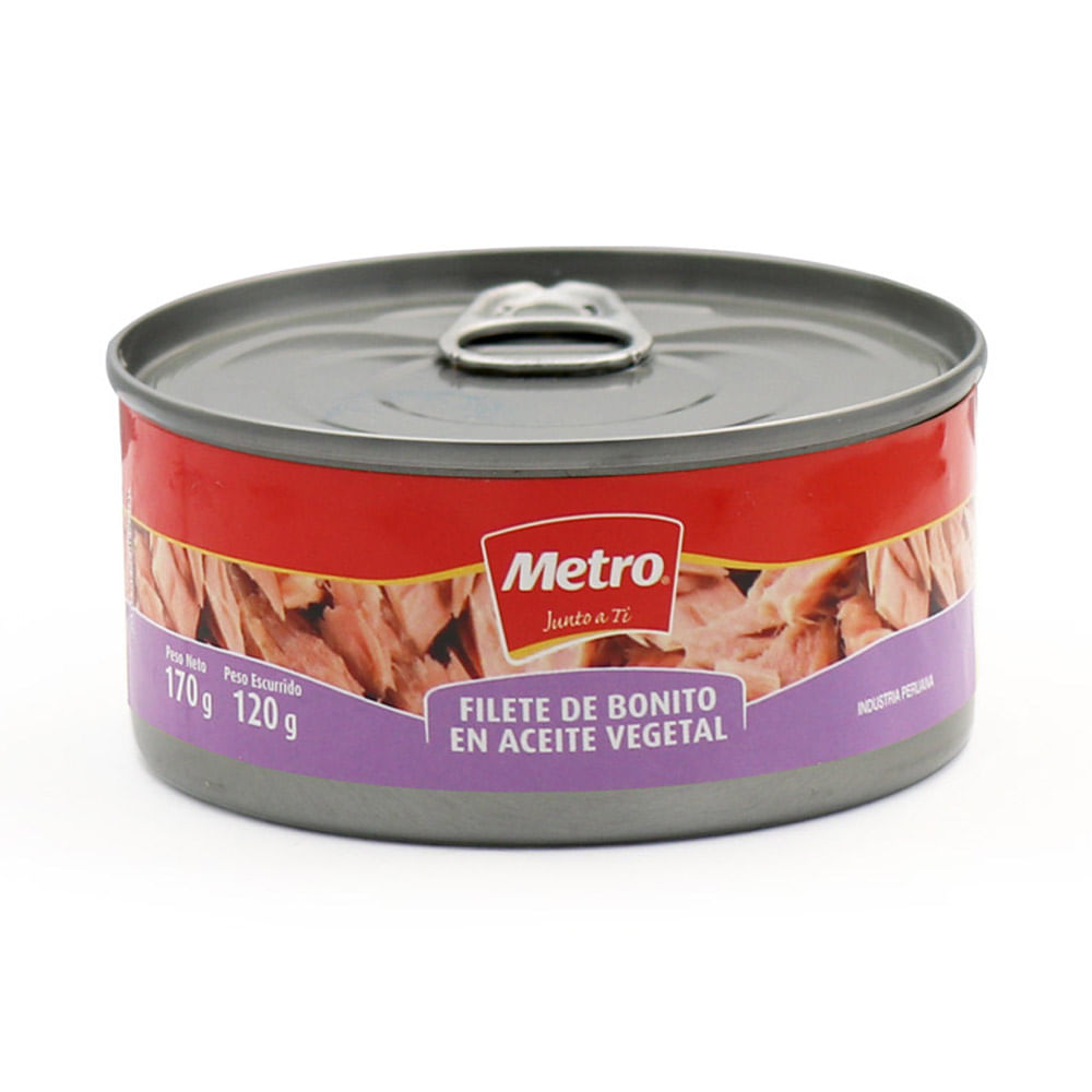 Filete de Bonito en Aceite Vegetal Metro 170g