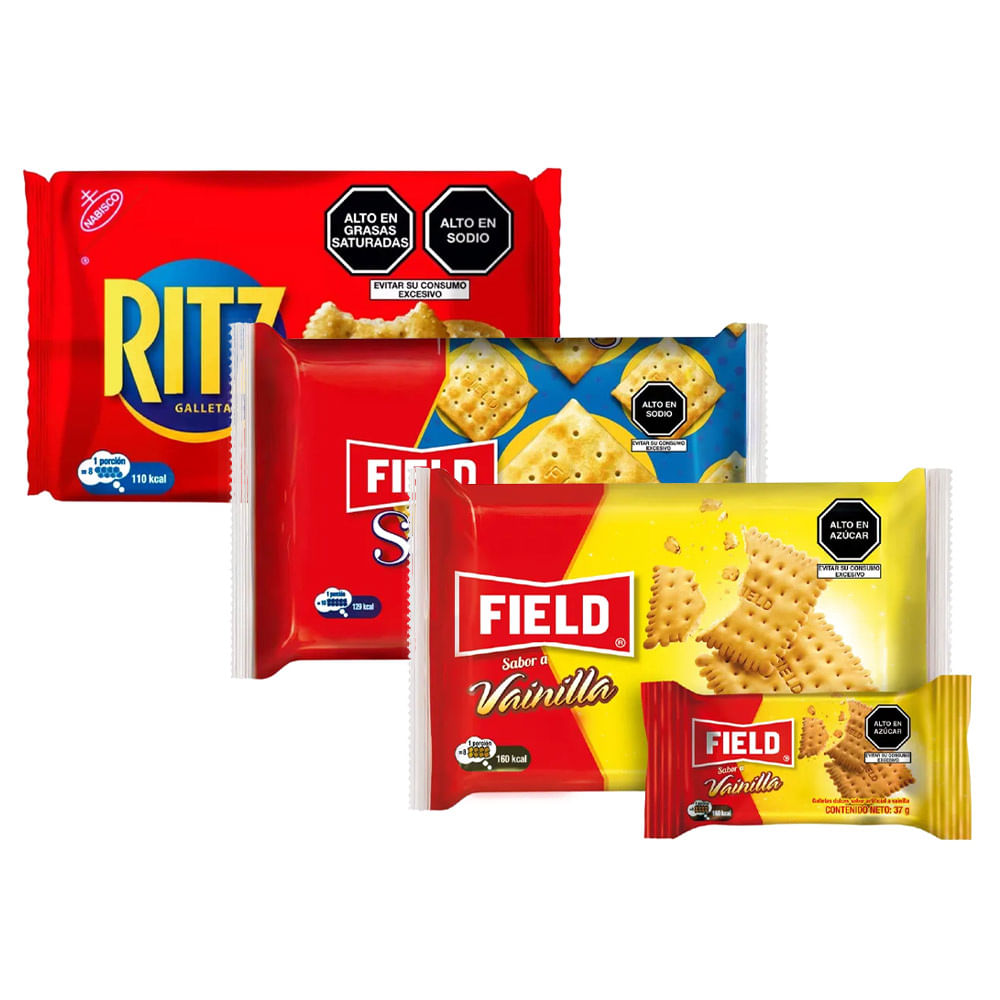 Pack Field: Galletas Ritz 6un + Galletas de Soda 6un + Galletas de Vainilla 6un