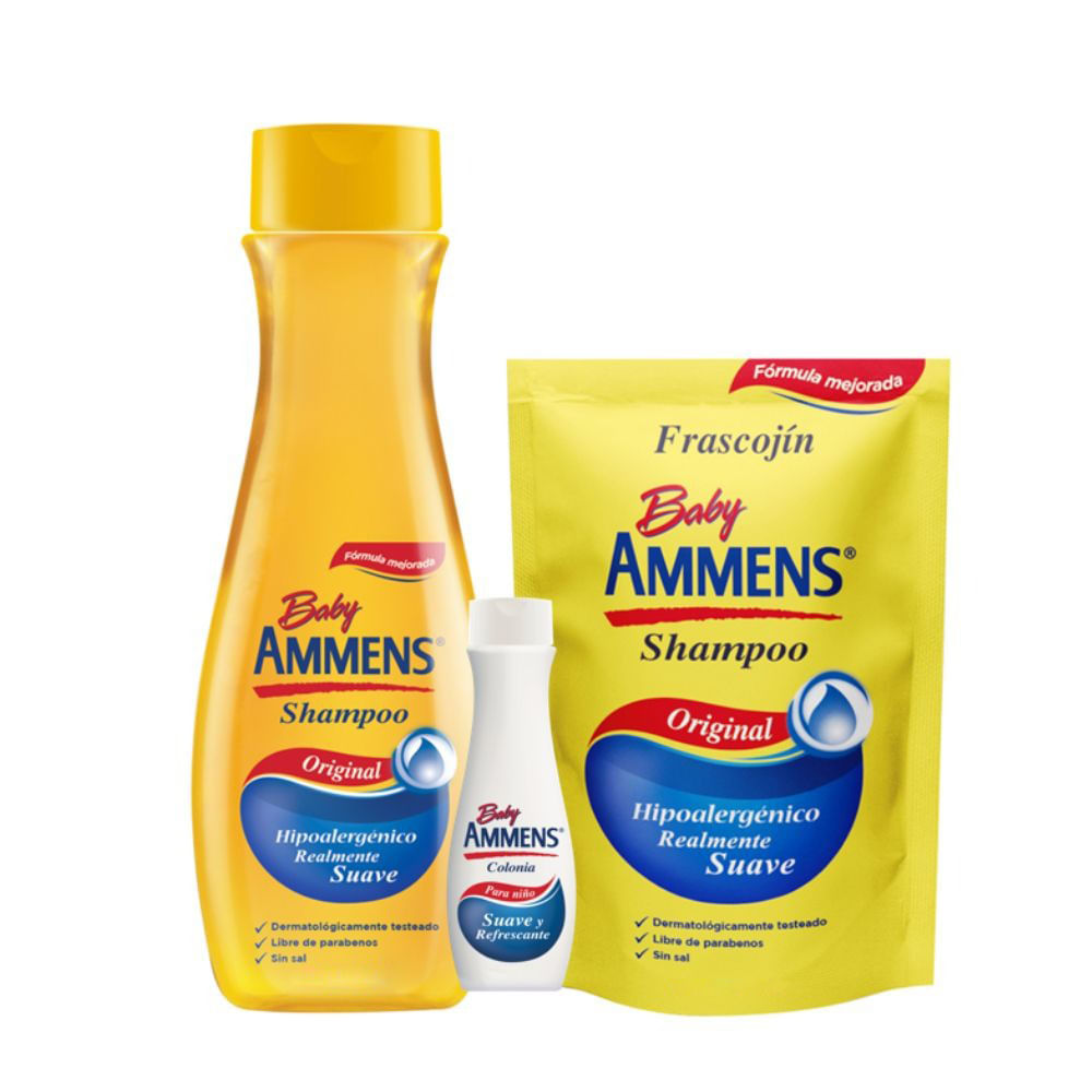 Pack Baby Ammens Original: Shampoo 400ml 2un + Colonia 100ml