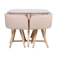 Comedor M+Design 4 Sillas Sillas Pizza 90x90x73cm Café 3.0