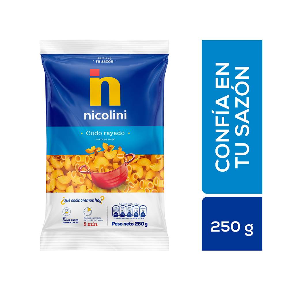 Pastinas Nicolini Codo Rayado 250g
