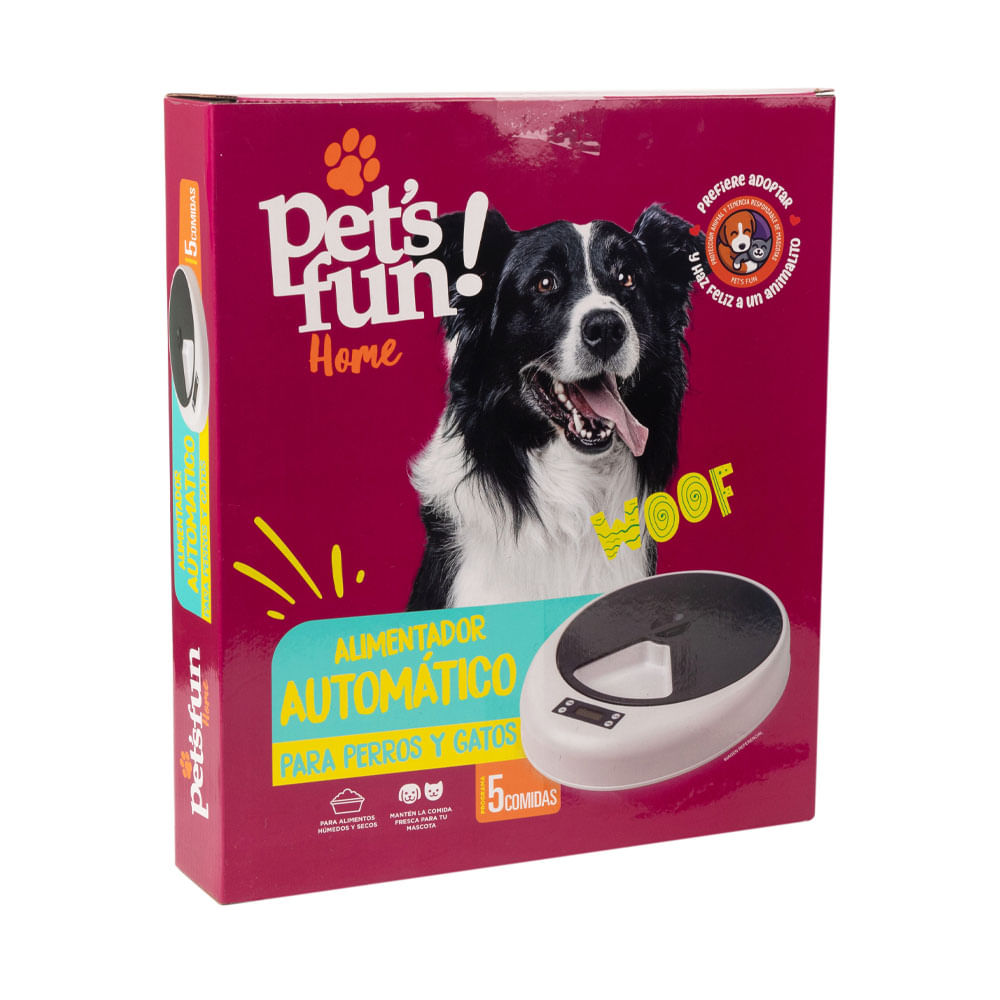 Alimentador Pet's Fun Automático 5 Comidas Pro
