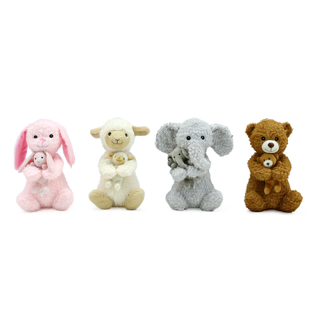 Peluches Animalitos con Bebé 40cm Surtido