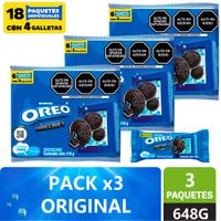 Sixpack x3 Galletas Rellenas Oreo Original 36g
