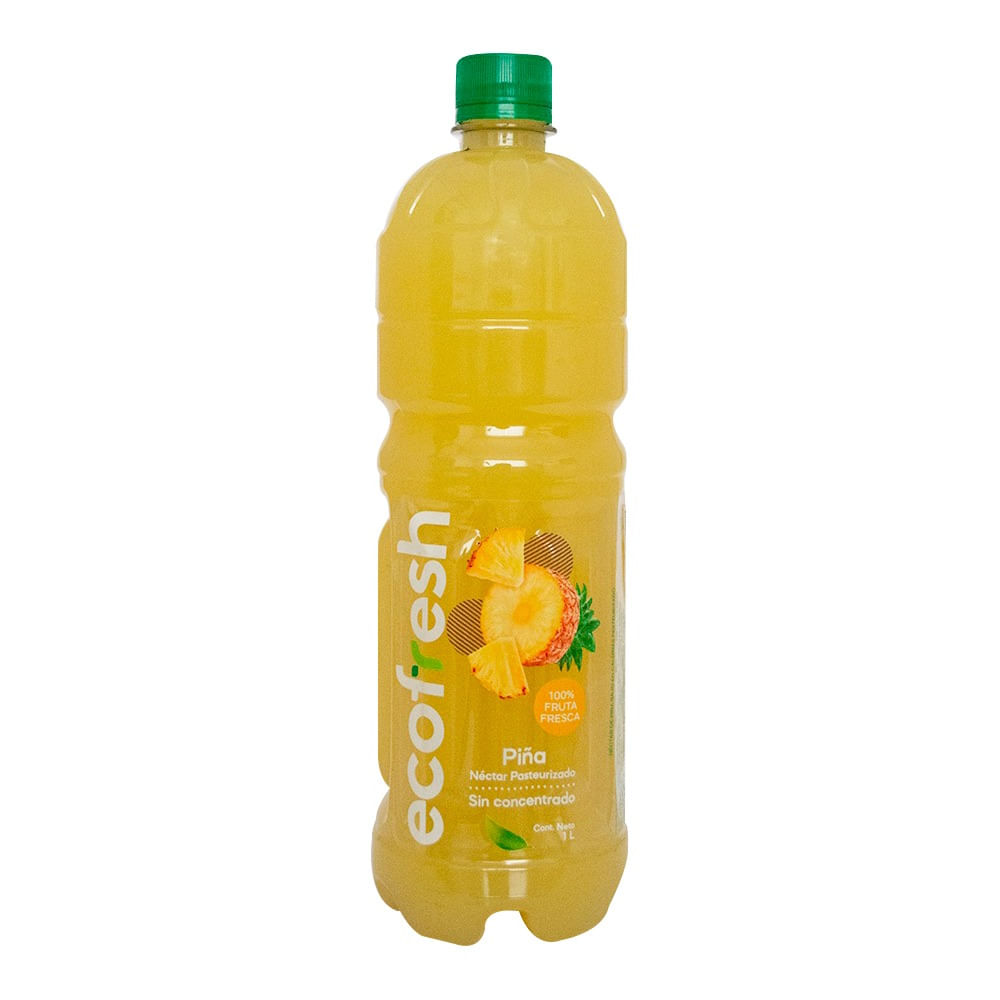 Néctar de Piña Bajo en Calorías Ecofresh Botella 1L