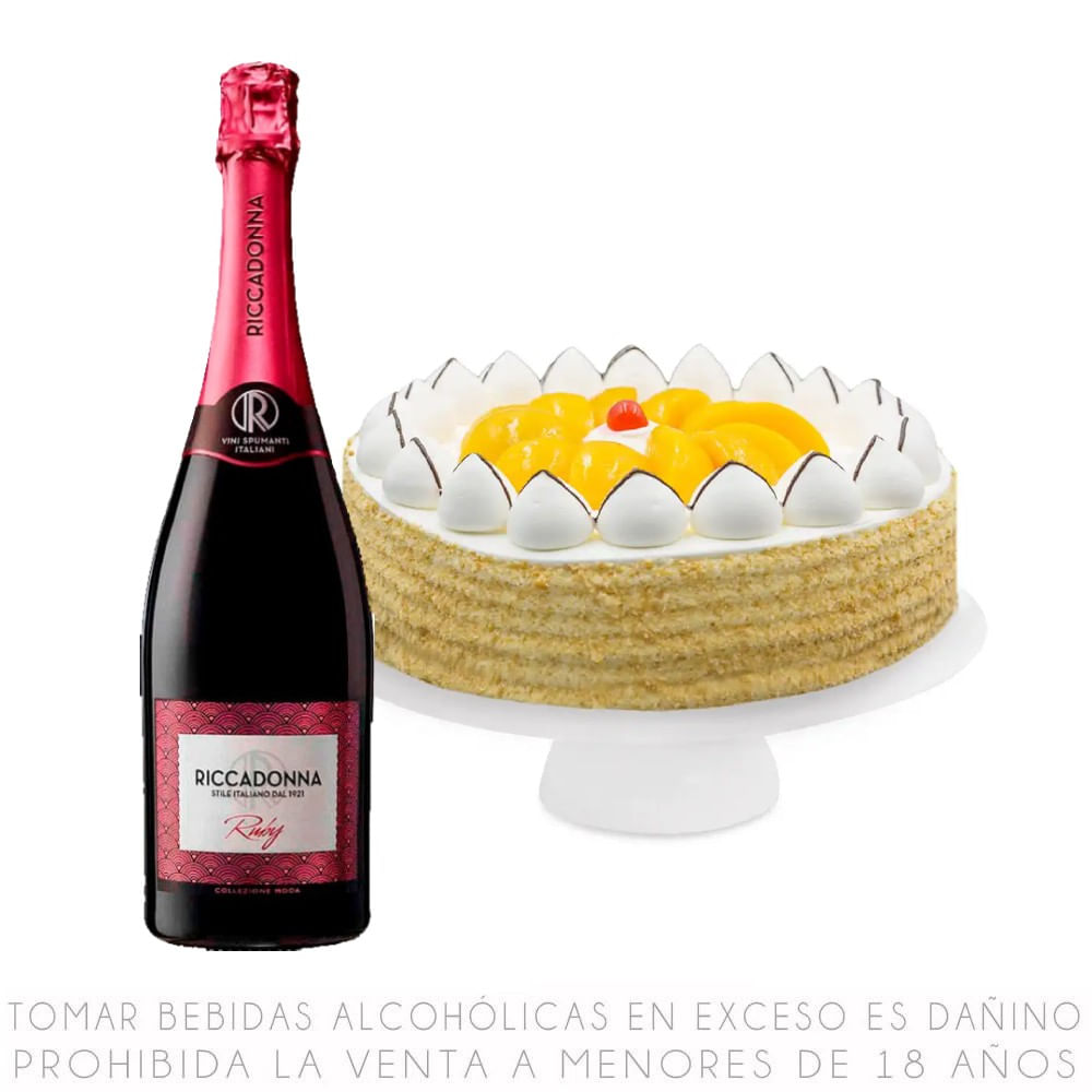 Riccadonna Ruby Semi Dulce 750ml + Torta de Chantilly 16 Porciones