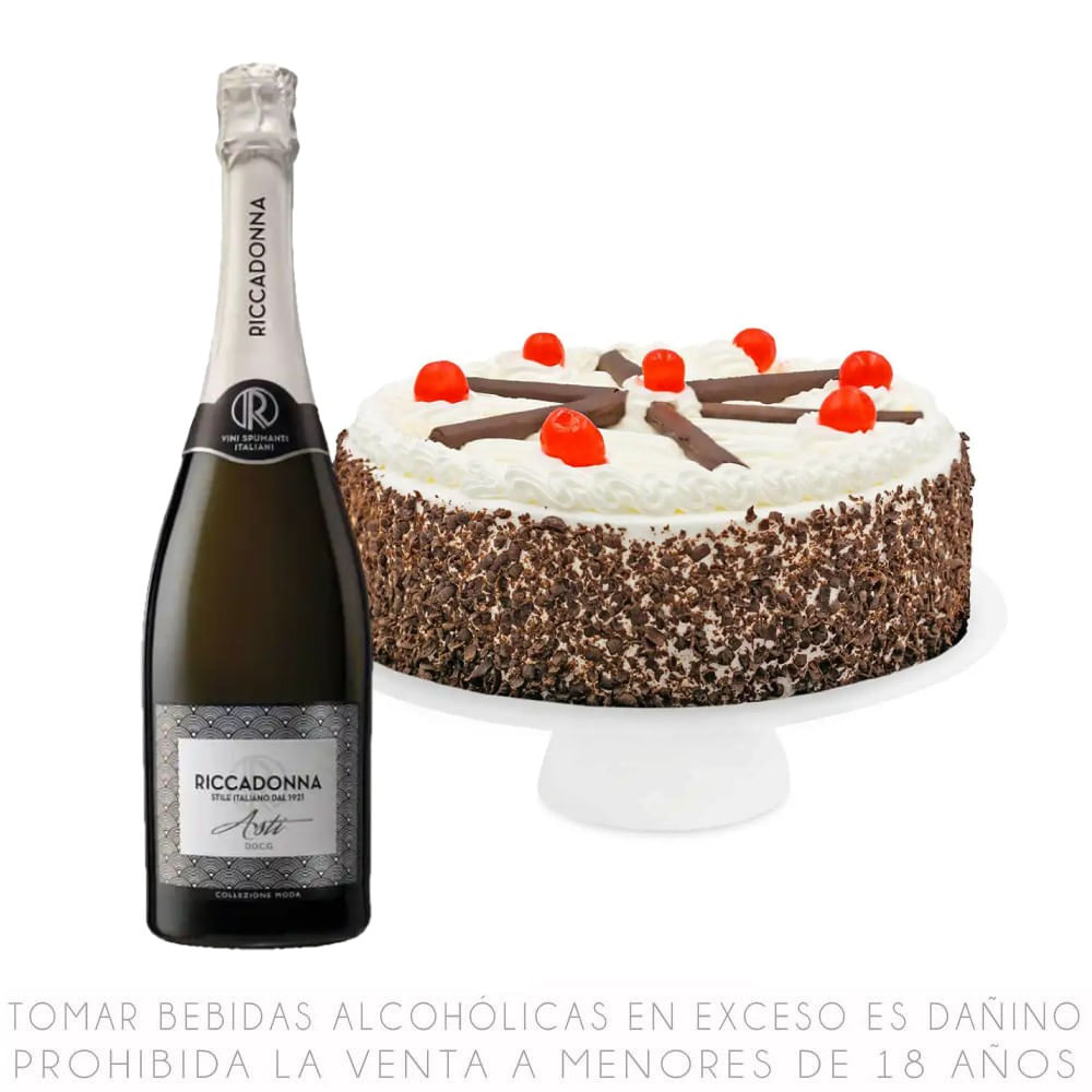 Riccadonna Asti Dolce 750ml + Torta Selva Negra 16 Porciones