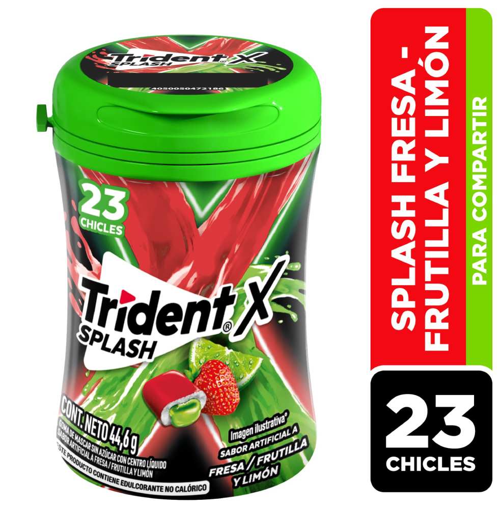 Chicle Sin Azúcar Trident X Splash Fresa y Limón 23un