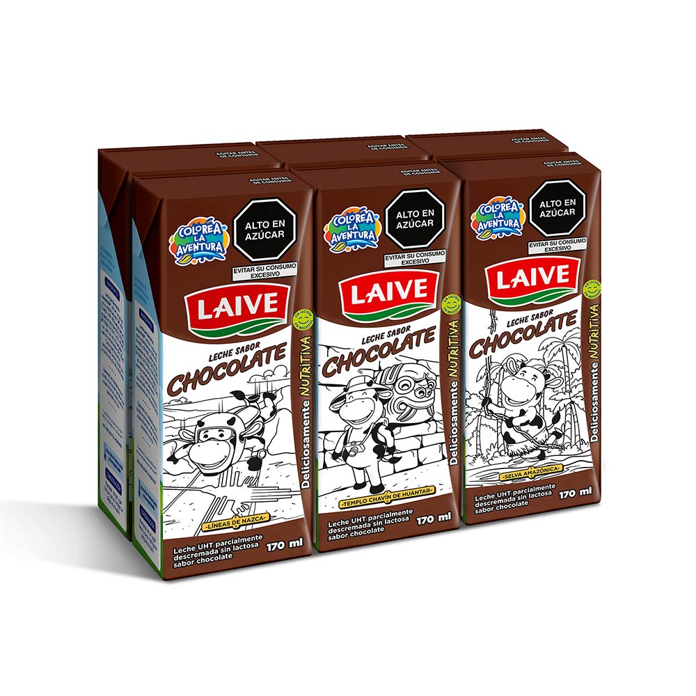 Sixpack Leche UHT Laive Sabor Chocolate Caja 170ml