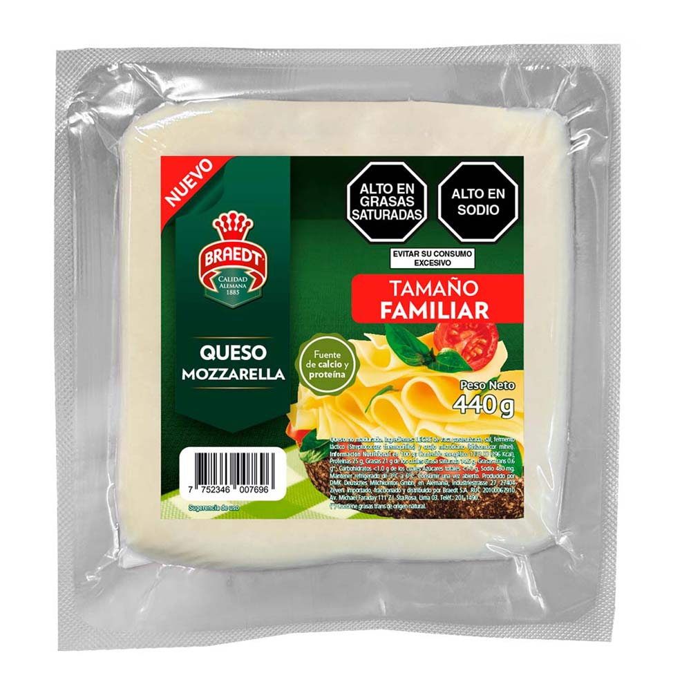 Queso Mozzarella Braedt 440g